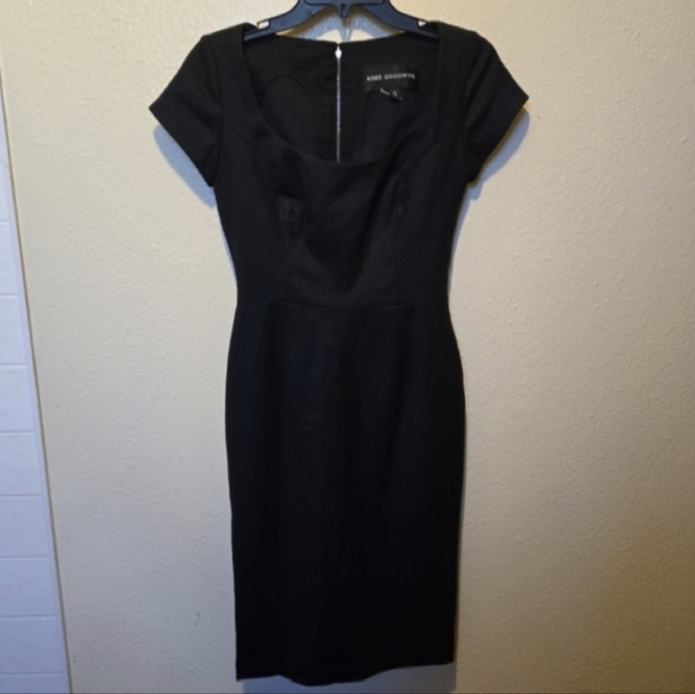 Elegant Black Cocktail Dress With Back Split